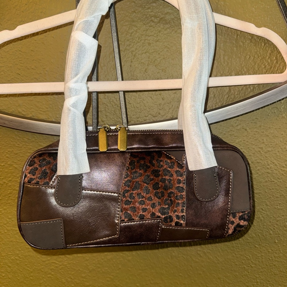 Dolls Kill Brown Patchwork Shoulder Bag - image 1